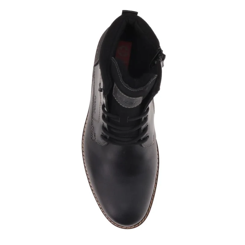 Leather Casual Lace-Up Boots - RKR40514 / 325 911 - Black