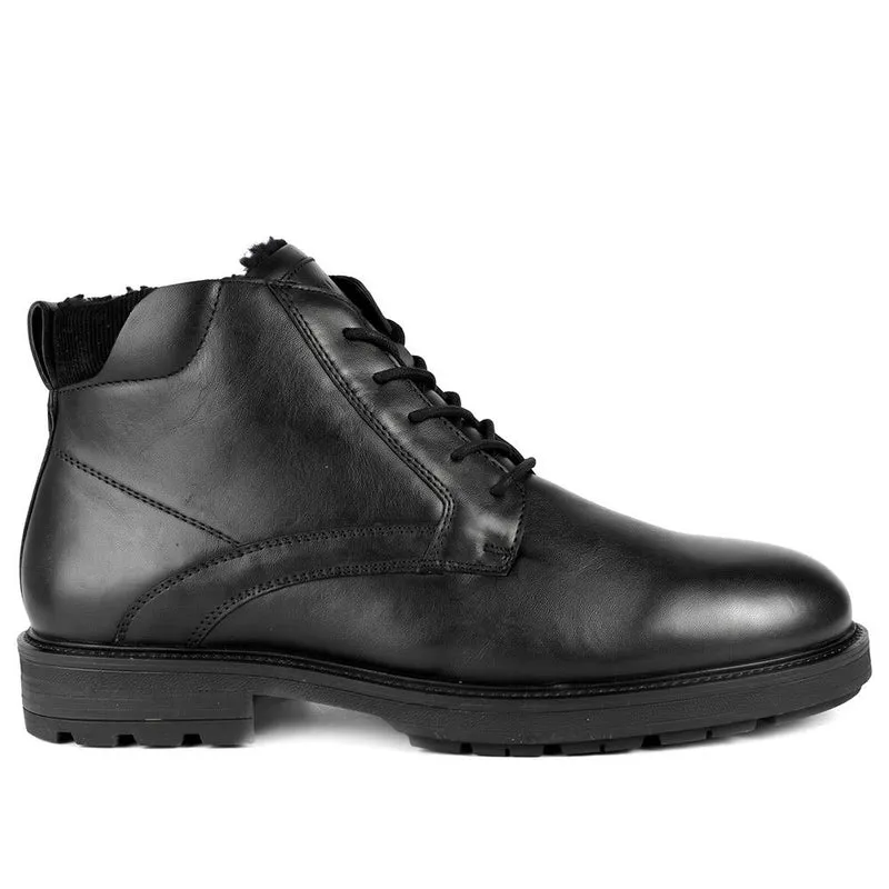 Wide Fit Smart Leather Lace Up Boots - RNB44000 / 330 105 - Black