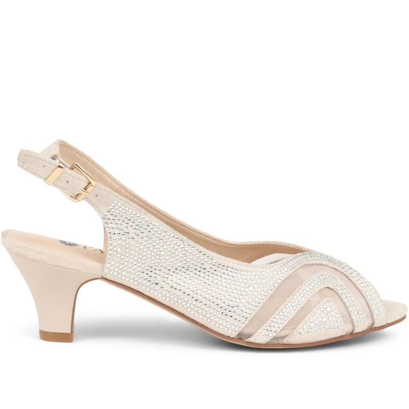 Sling-Back Evening Heels - WBINS35150 / 321 832 - Nude