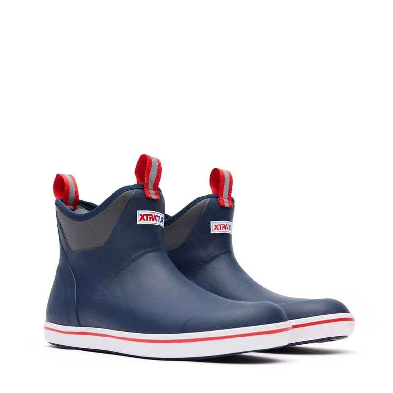 Xtratuf Herren-Ankle-Deckstiefel | Marineblau/Rot
