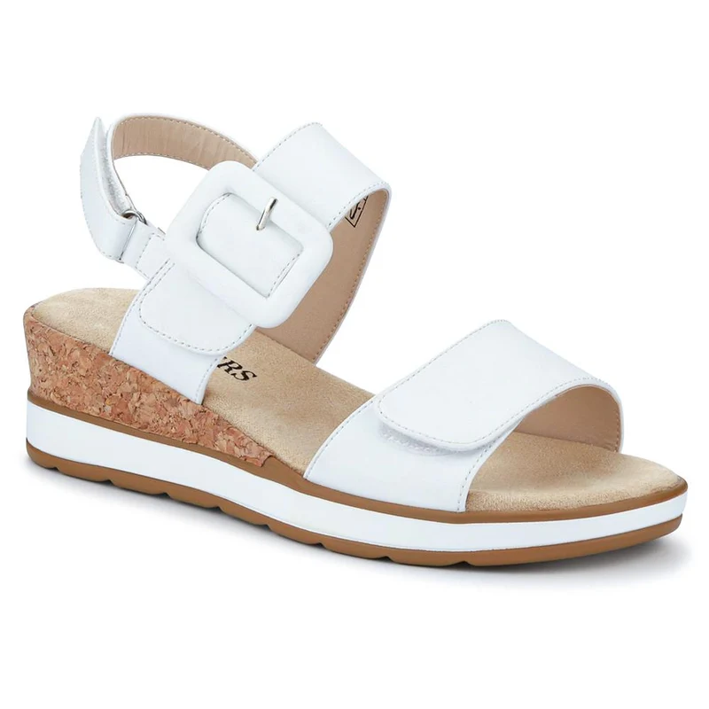 Adjustable Wedge-Heel Sandals - WBINS41052 / 327 110 - White
