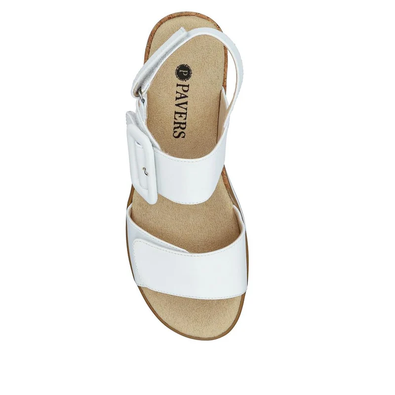 Adjustable Wedge-Heel Sandals - WBINS41052 / 327 110 - White