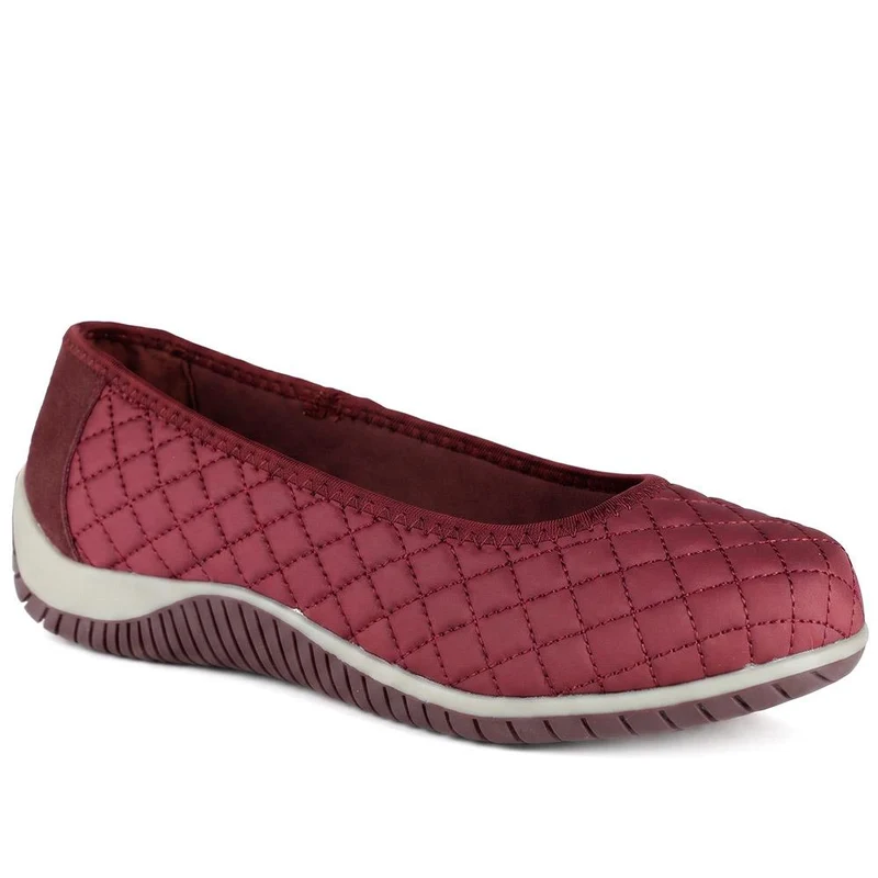 Wide Fit Quilted Upper Comfort Pumps - BRK44004 / 329 756 - Burgundy