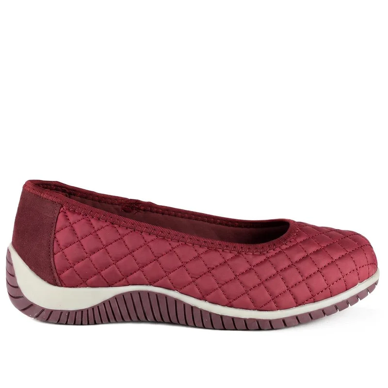 Wide Fit Quilted Upper Comfort Pumps - BRK44004 / 329 756 - Burgundy
