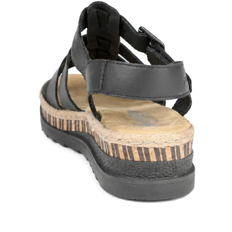 Rieker Antistress Platform Sandals - RKR43582 / 329 451 - Black