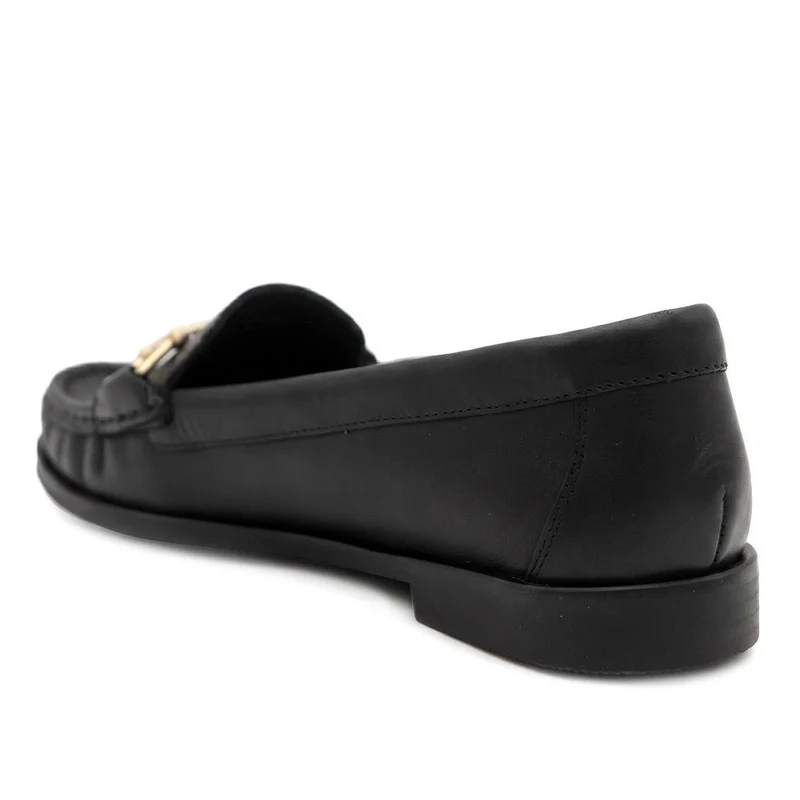 Leather Snaffle Detail Smart Moccasins - MINTL44001 / 329 720 - Black Leather