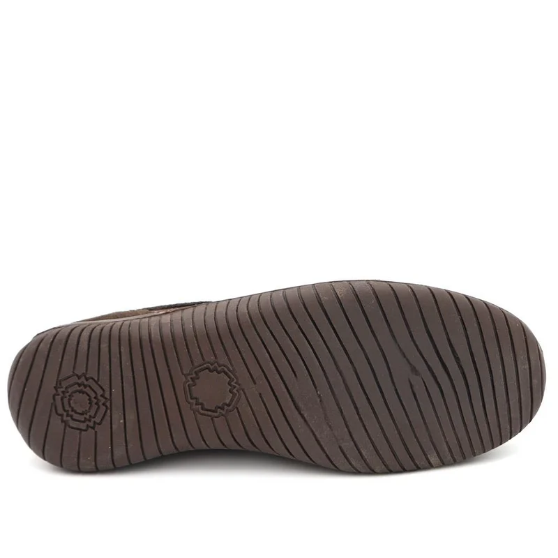 Wide Fit Leather Slip On Comfort Trainers - BRK43025 / 328 915 - Chocolate