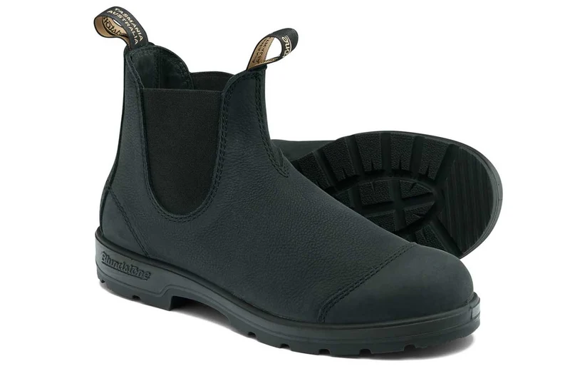 Blundstone Unisex 2547 Classics Vollnarben-Wachsleder zum Hochziehen Chelsea Stiefel | Kieselschwarz