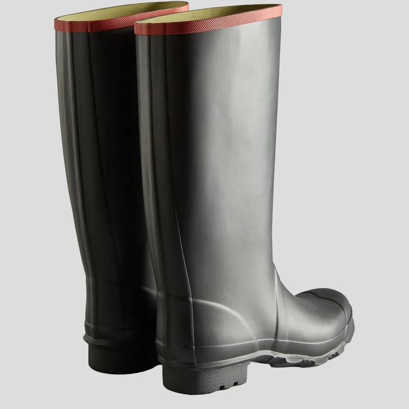 Hunter Unisex-Gummistiefel mit Argyll-Muster und hohem Knie | Schwarz