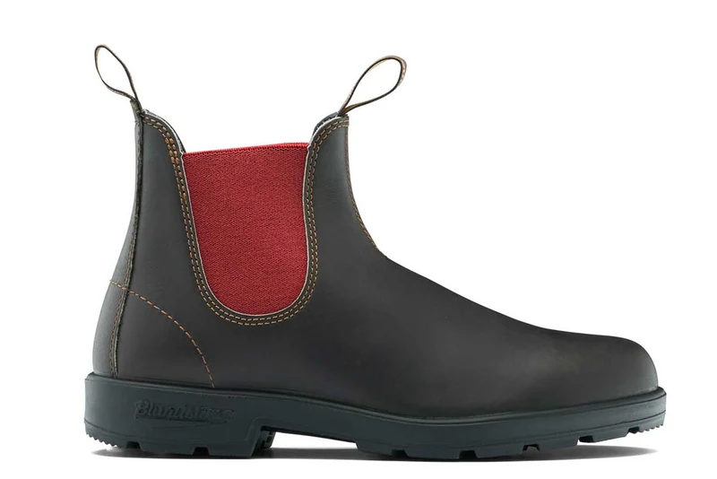 Blundstone Unisex 2500 Originals Vollnarbenleder Chelsea Stiefel | Braunkarmesinrot