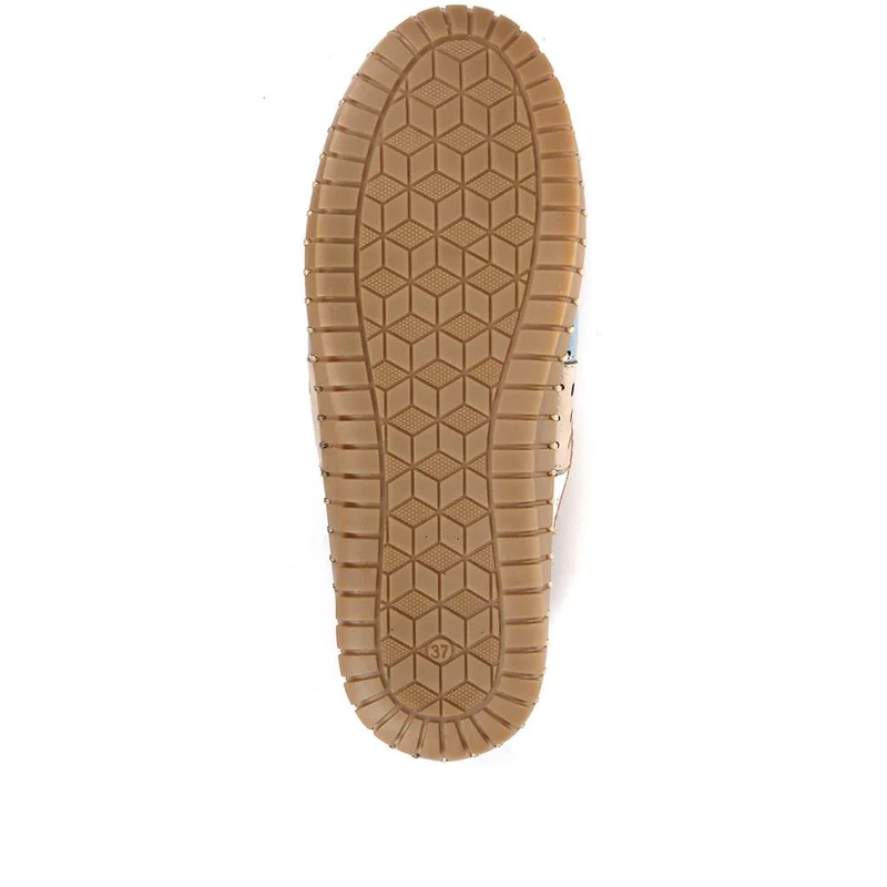 Flat Leather Ballerina Shoes - BELMETIN31009 / 317 955 - Tan Multi