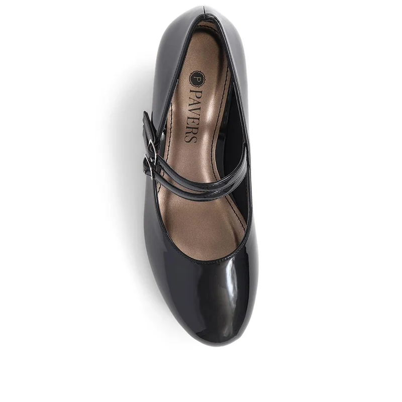 Heeled Mary Janes - AMITY39003 / 325 107 - Black Patent