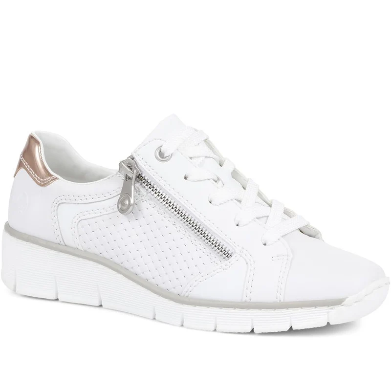 Leather Lace-Up Trainers - RKR34504 / 320 279 - White