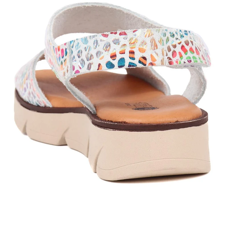 Touch-Fasten Platform Sandals - LYAN39013 / 325 392 - White Multi