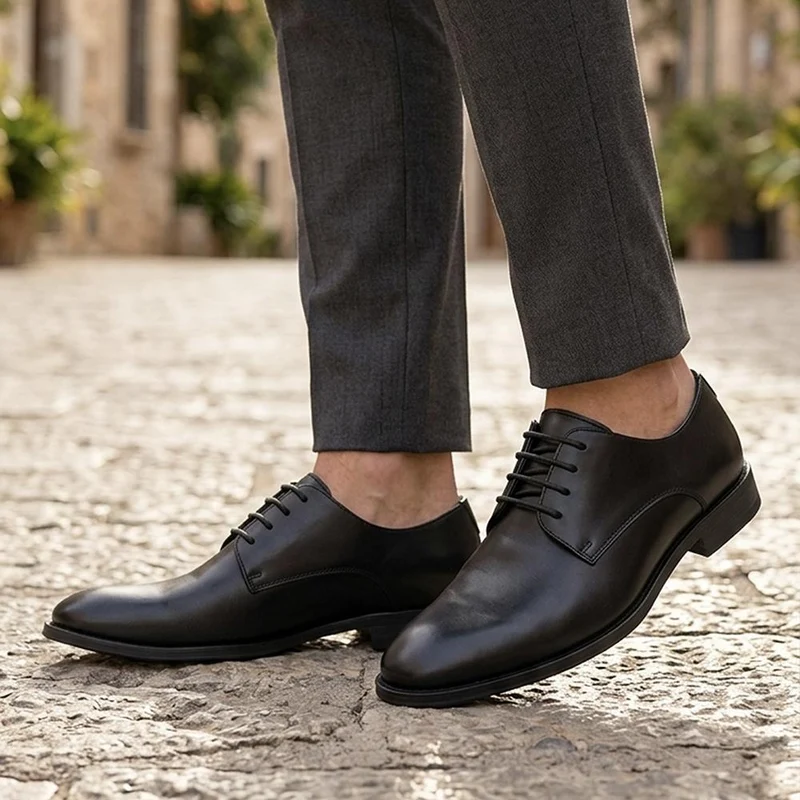 Wide Fit Smart Derby Shoes - XINGH44014 / 330 109 - Black