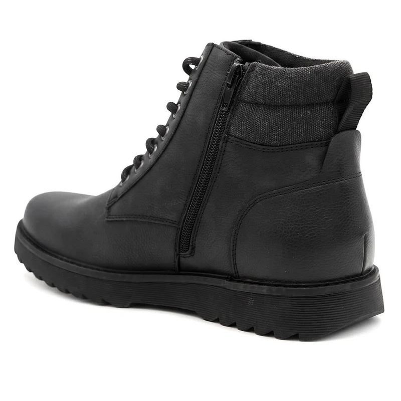 Wide Fit Rugged Lace Up Boots - XINGH44005 / 329 925 - Black