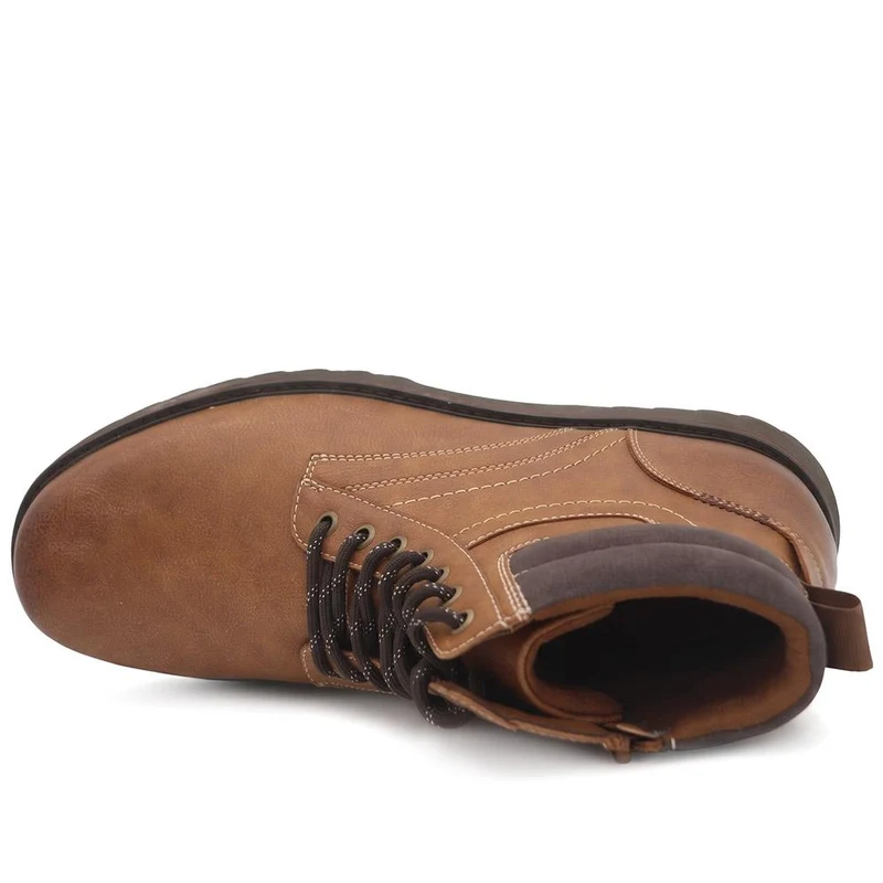 Wide Fit Rugged Lace Up Boots - XINGH44005 / 329 925 - Tan