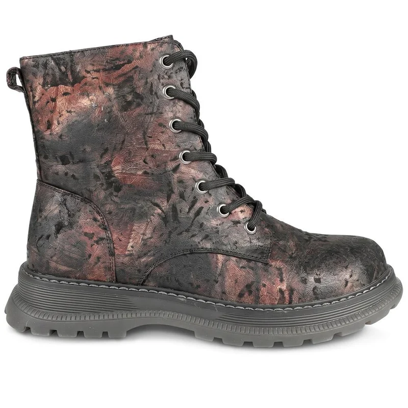 Fashionable Lace Up Ankle Boots - LECHE44007 / 329 751 - Brown Multi
