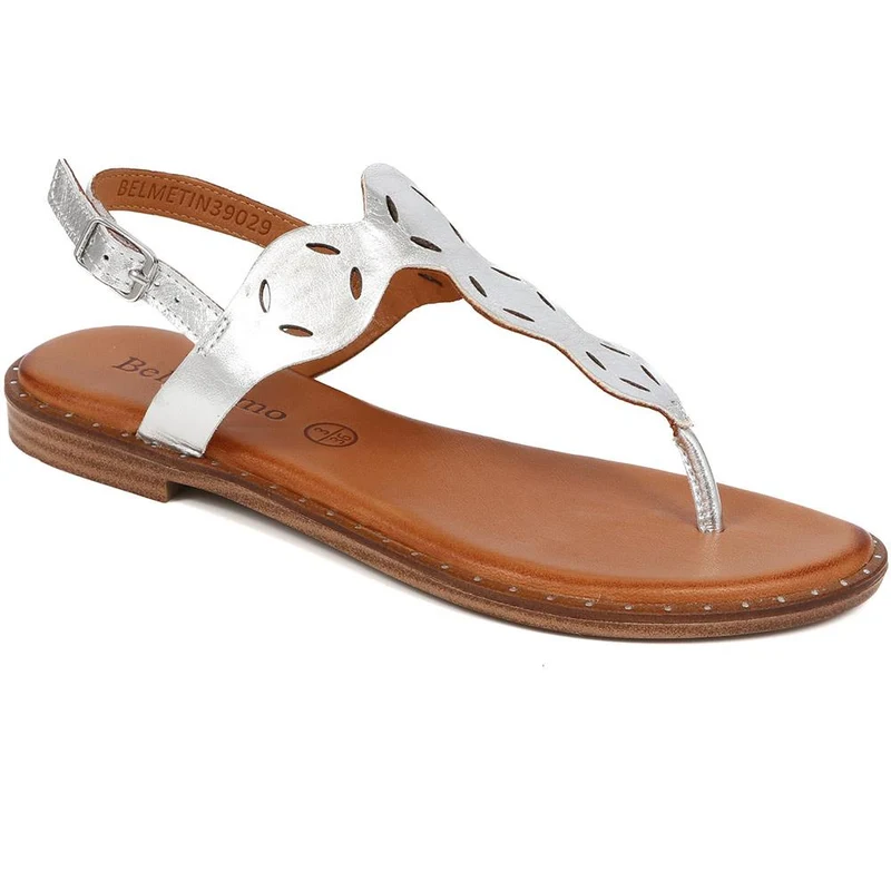 Flat Toe-Post Sandals - BELMETIN39029 / 325 681 - Silver