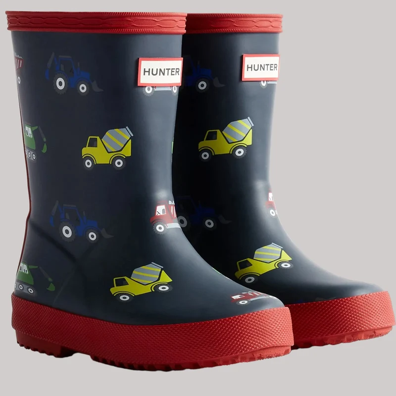 Hunter Kids First Baustoff-Stiefel | Hunter Marineblau, Militärrot