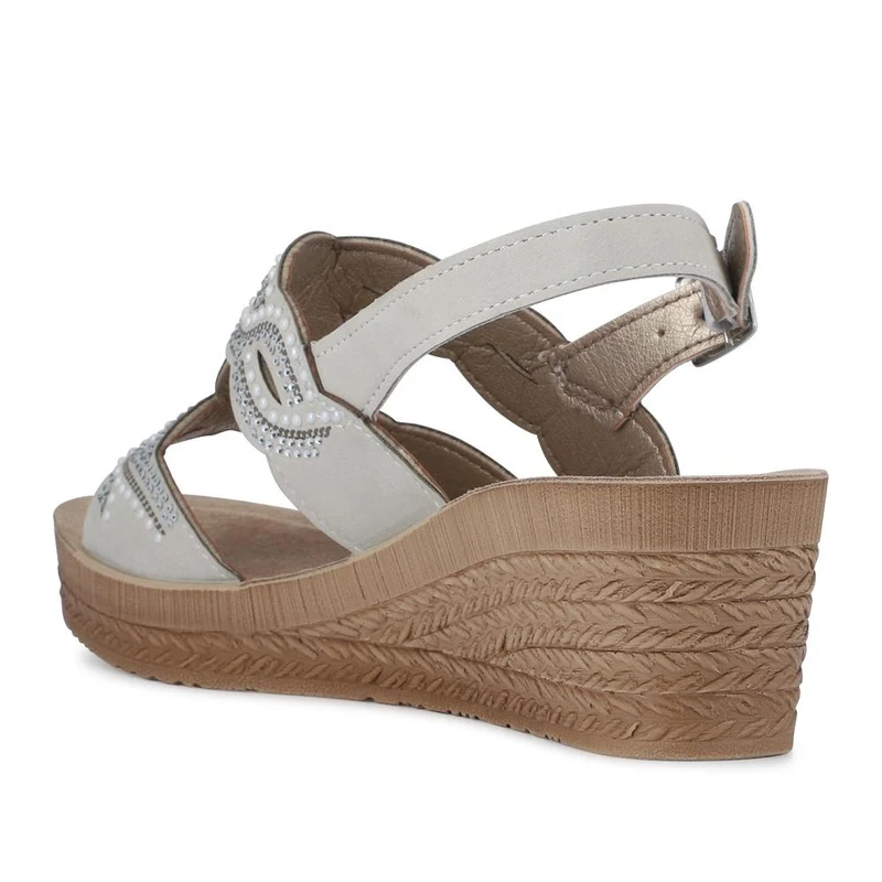 Buckle-Fastening Wedge Sandals - INB41031 / 327 320 - White