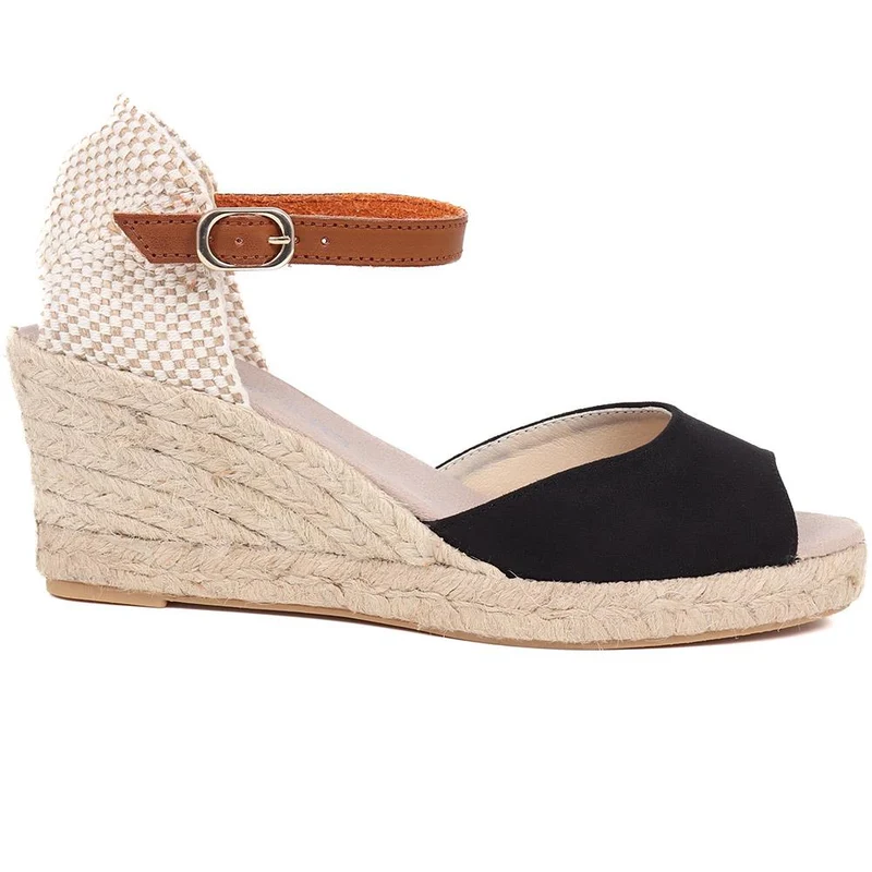 Adjustable Espadrille Sandals - VUL39001 / 326 113 - Navy