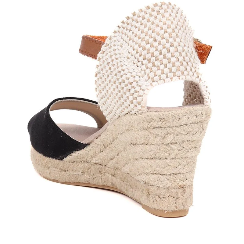 Adjustable Espadrille Sandals - VUL39001 / 326 113 - Navy