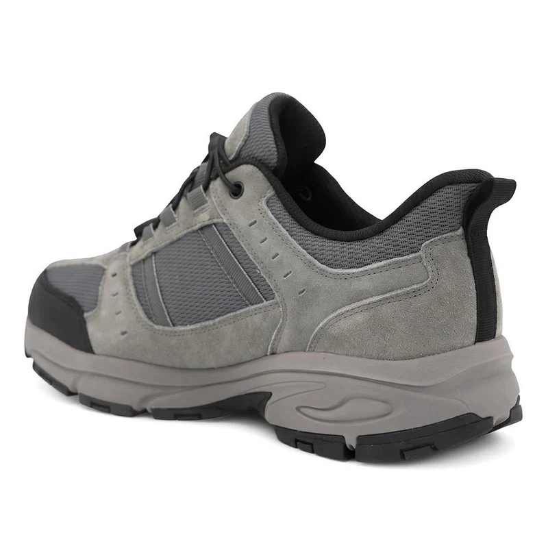 Wide Fit Rugged Lace Up Walking Trainers - BOJIE44007 / 330 293 - Grey