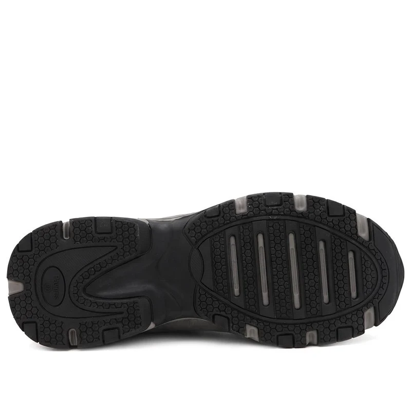 Wide Fit Rugged Lace Up Walking Trainers - BOJIE44007 / 330 293 - Grey