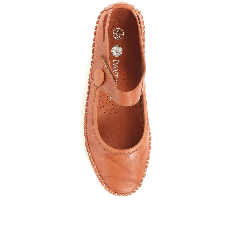 Leather Touch Fastening Mary Janes - SIMIN31005 / 318 210 - Tan