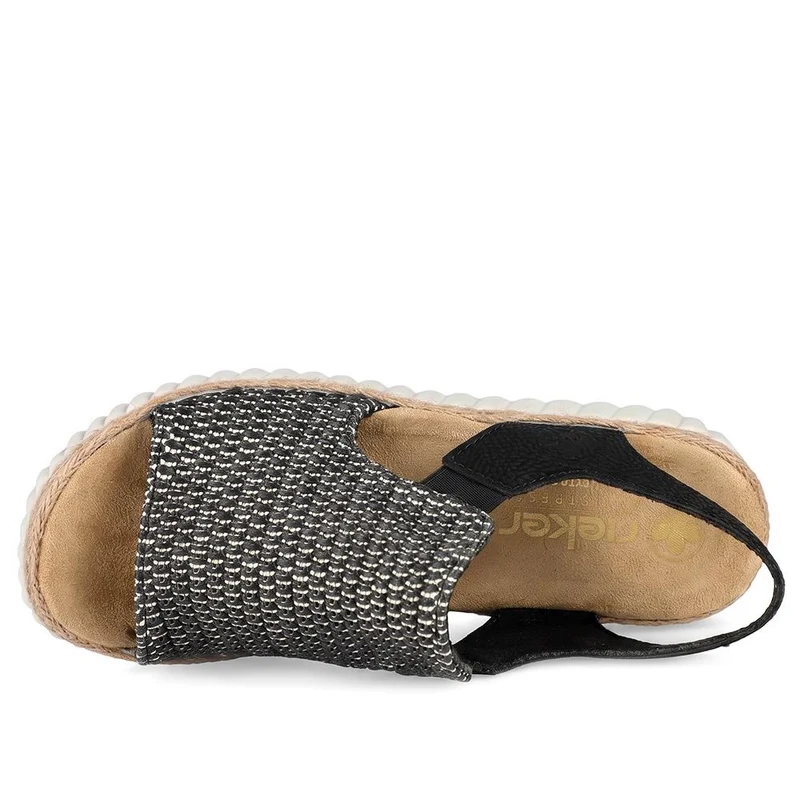 Rieker Extra Wide Antistress Slip On Sandals - RKR43082 / 330 733 - Black Multi