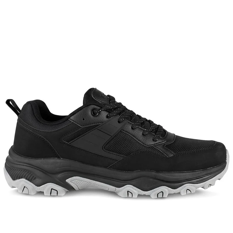 Memory Foam Lace Up Walking Trainers - SUNCH44002 / 330 291 - Black