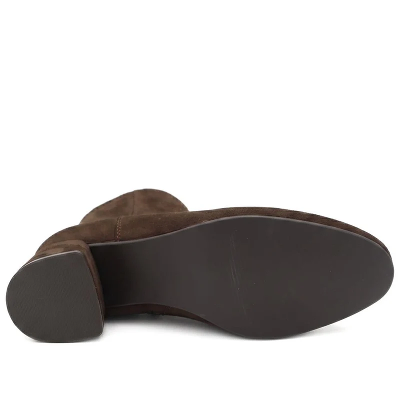 Smart Block Heel Ankle Boots With Warm Lining - WBINS44008 / 329 643 - Chocolate