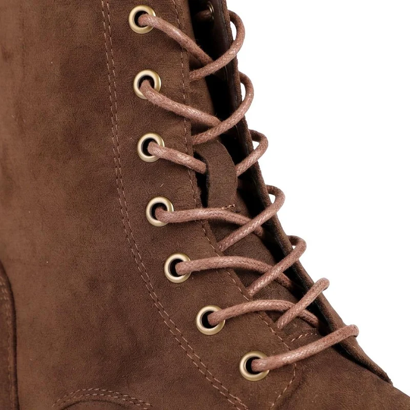 Lace Up Ankle Boots With Warm Lining - WBINS44000 / 329 764 - Chocolate