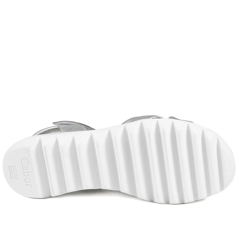 Gabor Adjustable Leather Sandals - GAB43010 / 328 671 - Silver