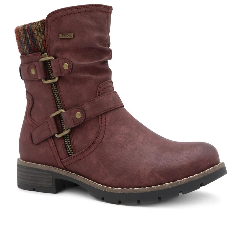 Warm Lined Zip Up Ankle Boots - WBINS44055 / 329 713