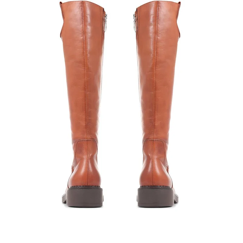 Sebastiana Leather Knee High Boots - SEBASTIANA / 322 840 - Tan