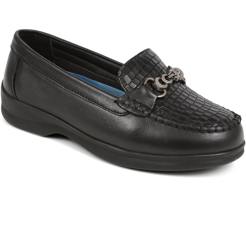 Extra-Wide Fit Leather Loafers - KADENCE / 325 574