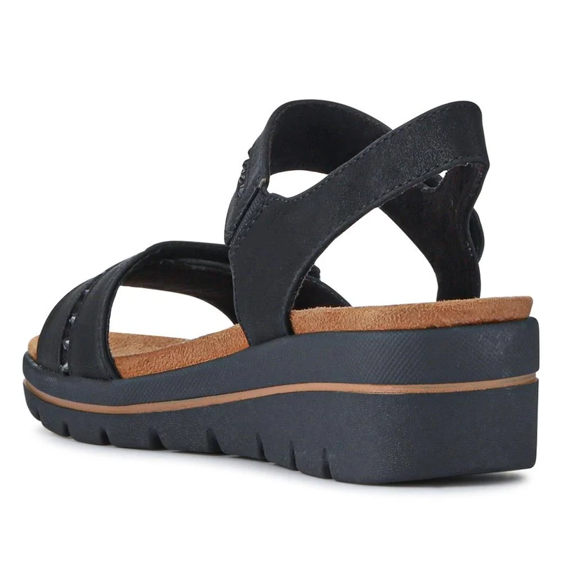 Relife Touch Fasten Wedge Heel Sandals - RELIF41032 / 326 875 - Black