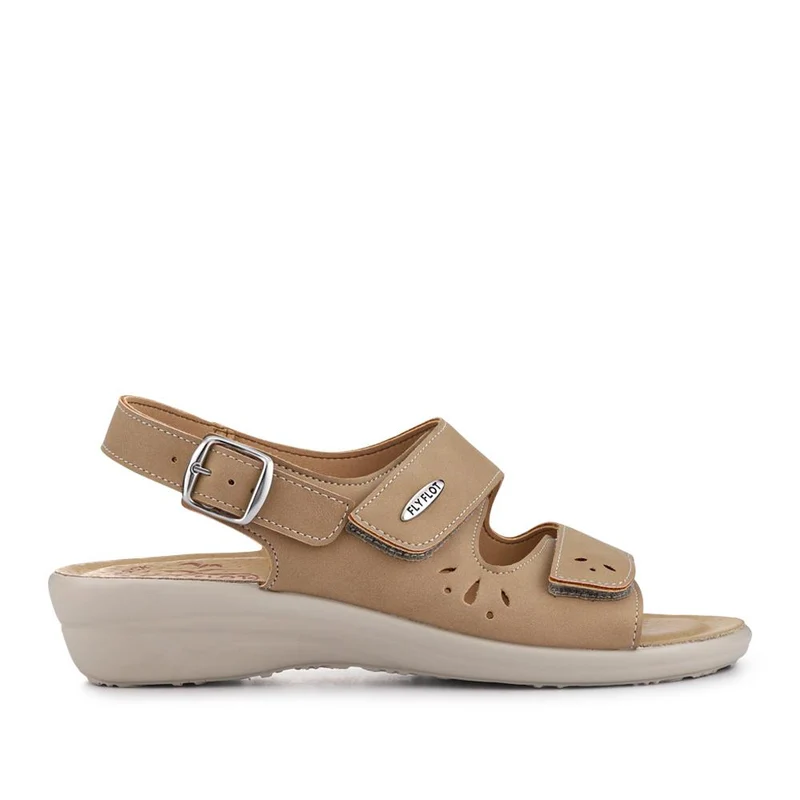 Fly Flot Triple Fasten Cushioning Sandals - FLY41017 / 326 660 - Beige