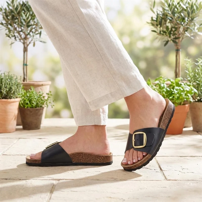 All-Leather Slip-On Mules - PATRI39014 / 326 634 - Black