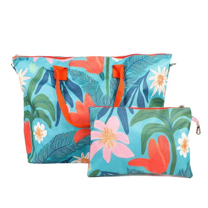 Tropical Print Beach Bag & Pouch - HTZ43000 / 329 169
