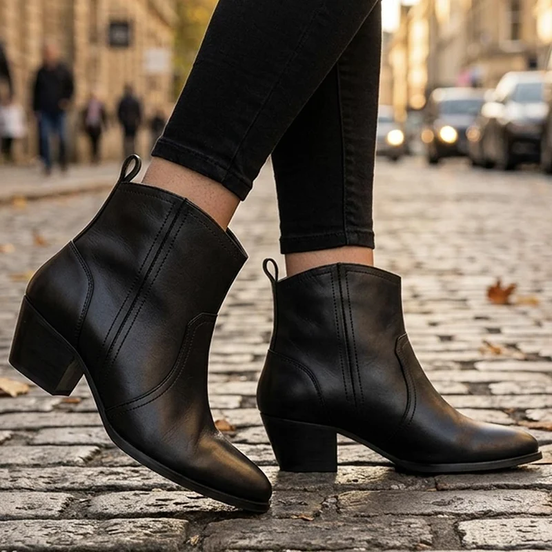 Bellissimo Smart Leather Ankle Boots - BELRNB44005 / 330 080 - Black