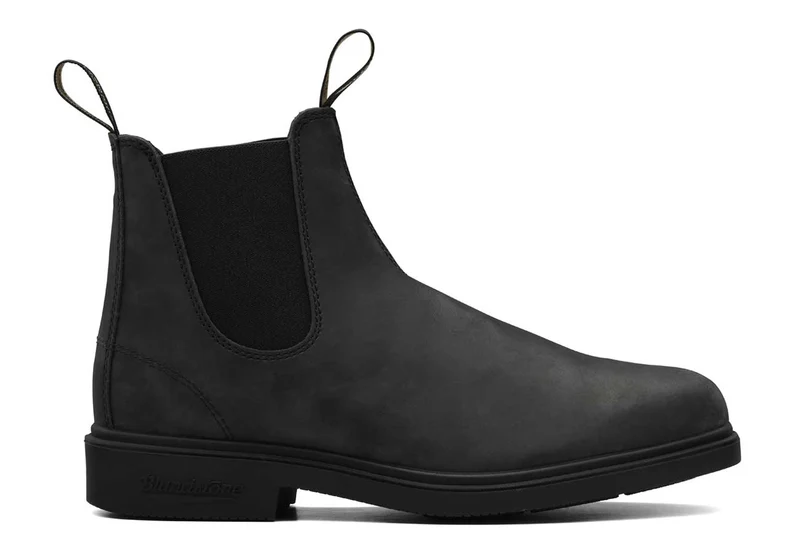 Blundstone Unisex 1308 Dress Series Gewachstes Nubukleder Chelsea Stiefel | Rustikales Schwarz