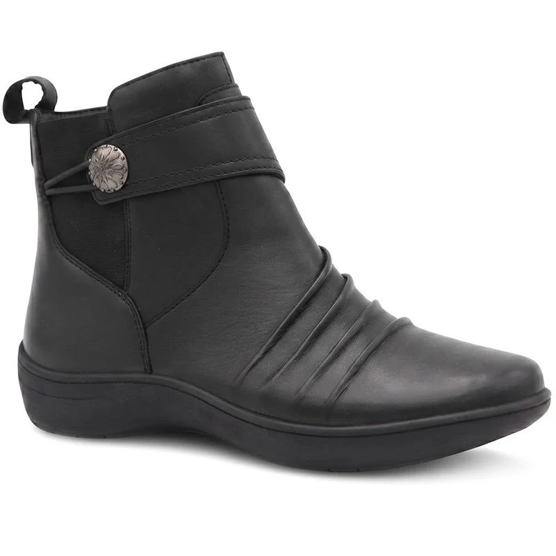 Wide Fit Leather Zip Up Ankle Boots - KF44007 / 330 050