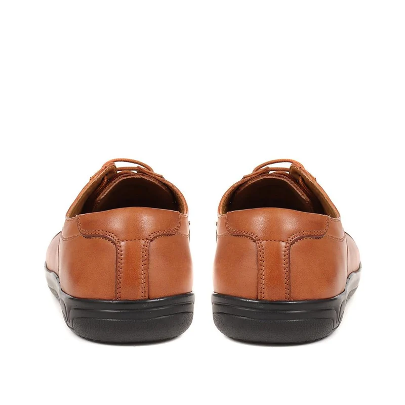 Extra Wide Fit Leather Shoes - CRISTIANO / 323 745 - Dark Tan