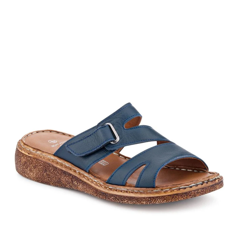 Adjustable Leather Mules - BOAY41012 / 327 606 - Navy