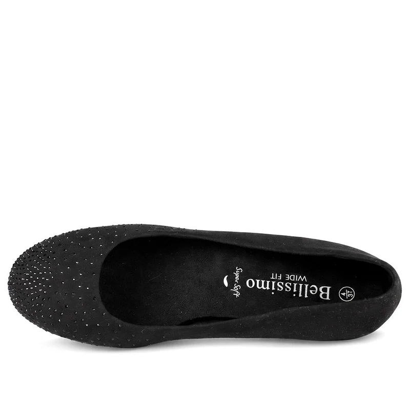 Bellissimo Wide Fit Court Shoes - BELPLAN44005 / 329 715 - Black Sparkle