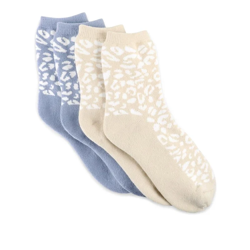 Animal Print Ankle Socks - 2 Pack - MAXWI40009 / 325 843 - Beige-Blue