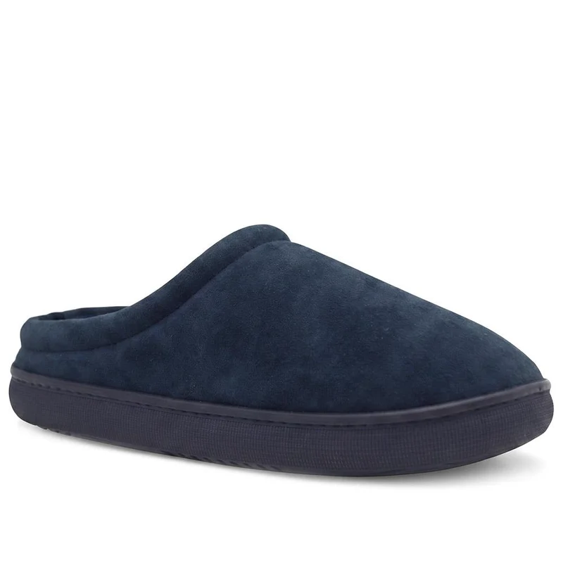 Luxury Leather Mule Slippers - QING44009 / 330 339 - Navy